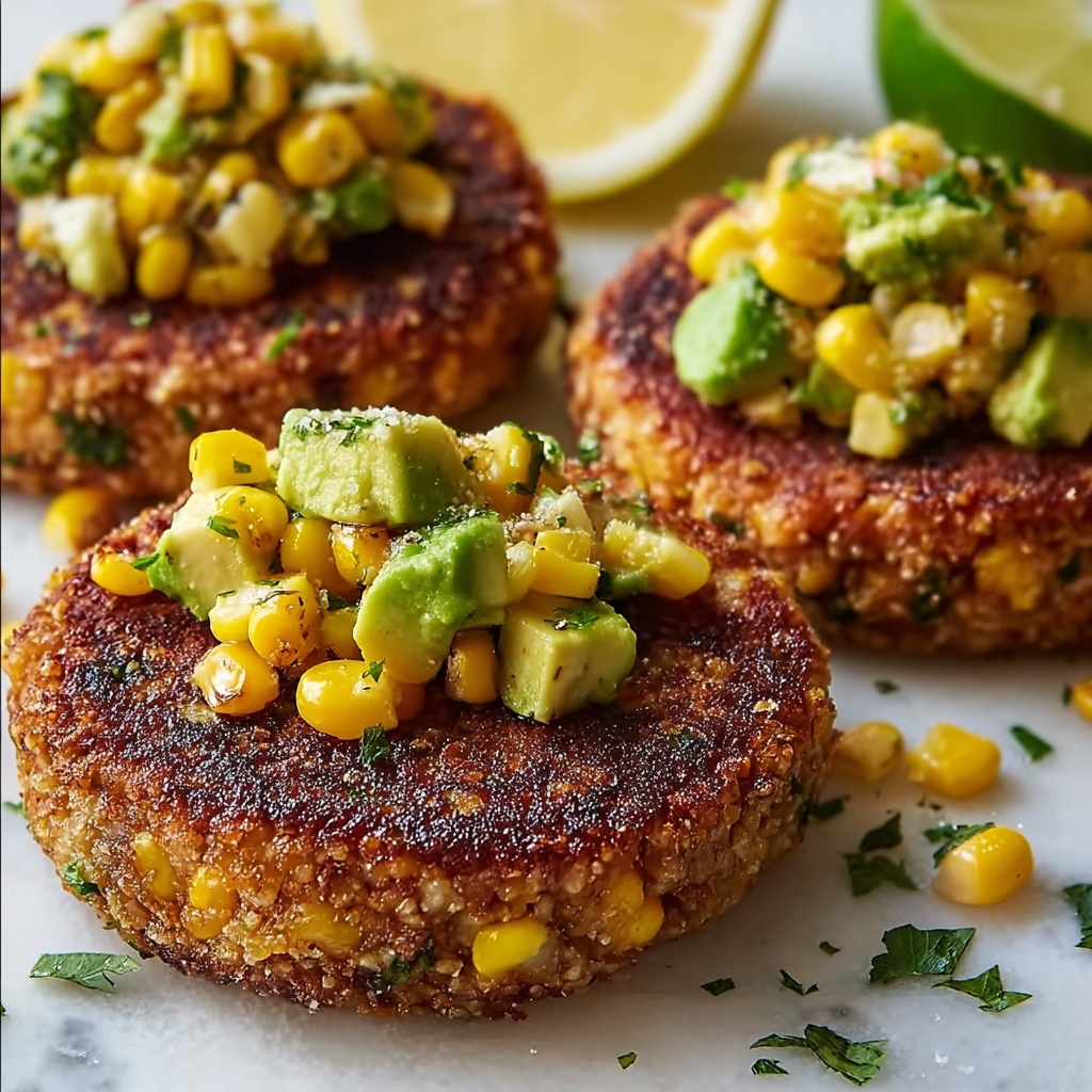 Chicken Burgers with Avocado Corn Salsa Recipe - Recipe Image
