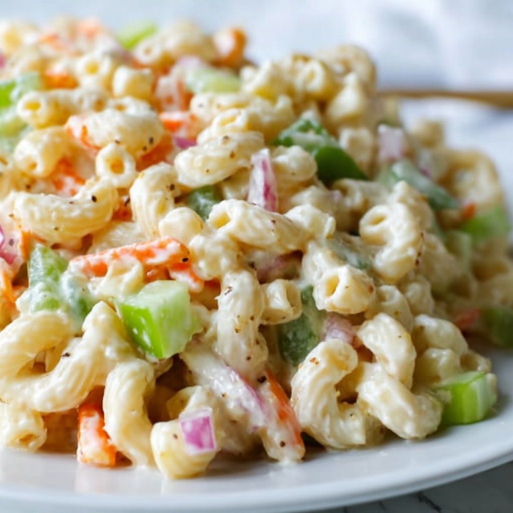 Cheddar Sour Cream Macaroni Salad Recipe - Recipe Image