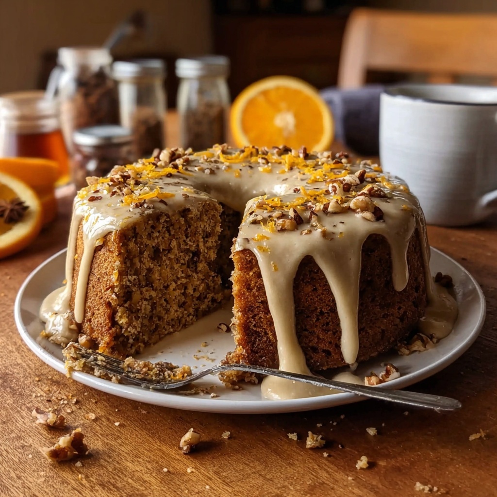 Spiced Date Walnut Cake with Orange Drizzle Recipe - Recipe Image