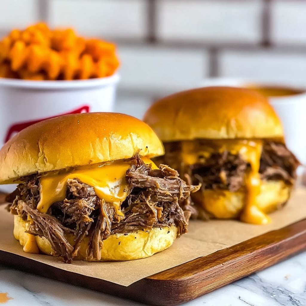 Slow Cooker Beef and Cheddar Sandwiches Recipe - Recipe Image