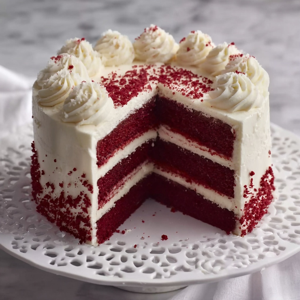 Red Velvet Layer Cake with Cream Cheese Frosting Recipe - Recipe Image