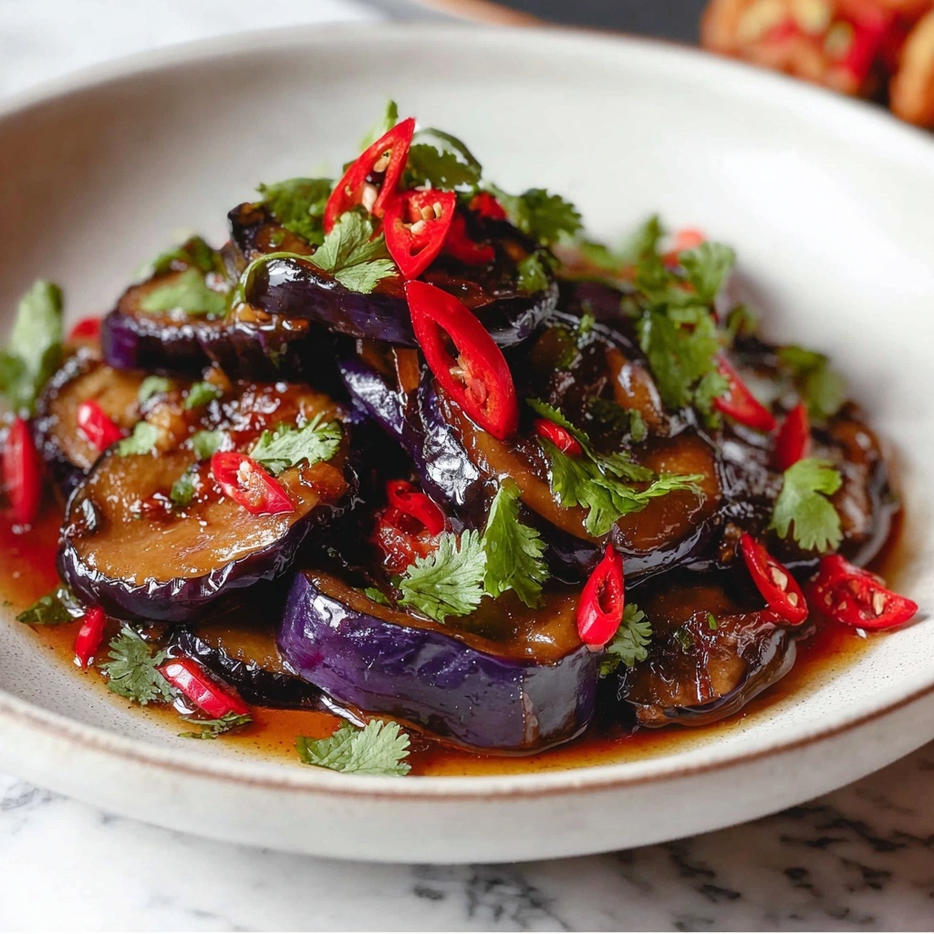 Homemade Chinese Spicy Garlic Eggplant Recipe - Recipe Image