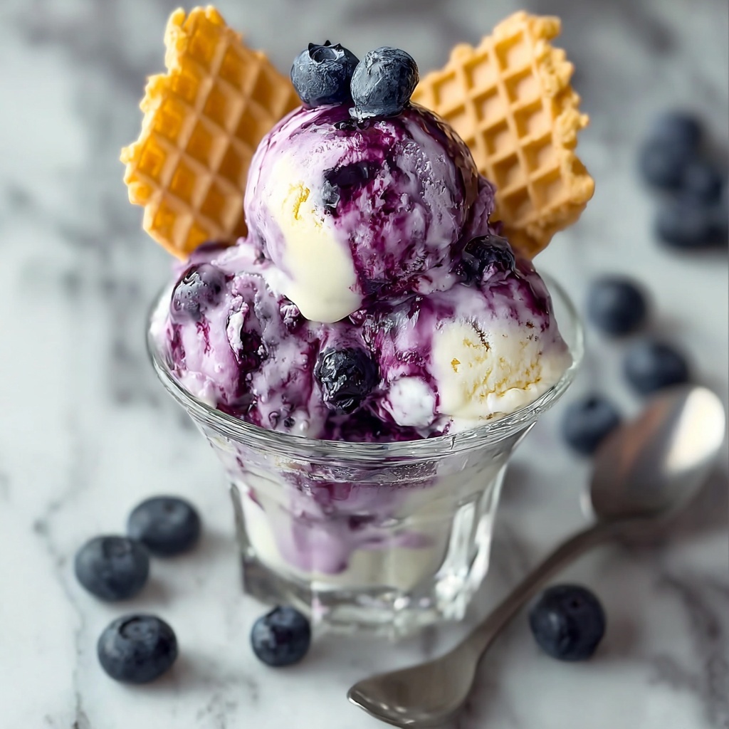 Homemade Blueberry Cheesecake Ice Cream Recipe - Recipe Image