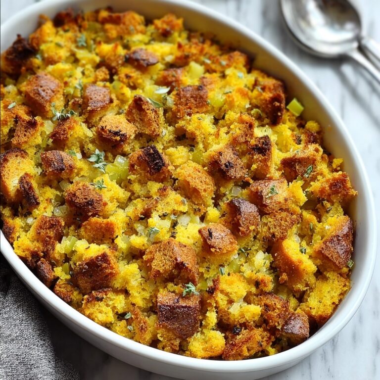 Savory Pumpkin Cornbread Stuffing with Sausage Recipe