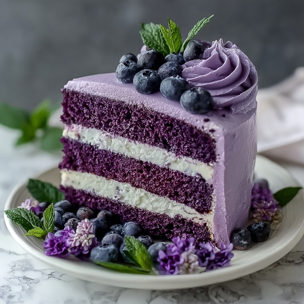 Purple Velvet Cake with Cream Cheese Frosting Recipe - Recipe Image