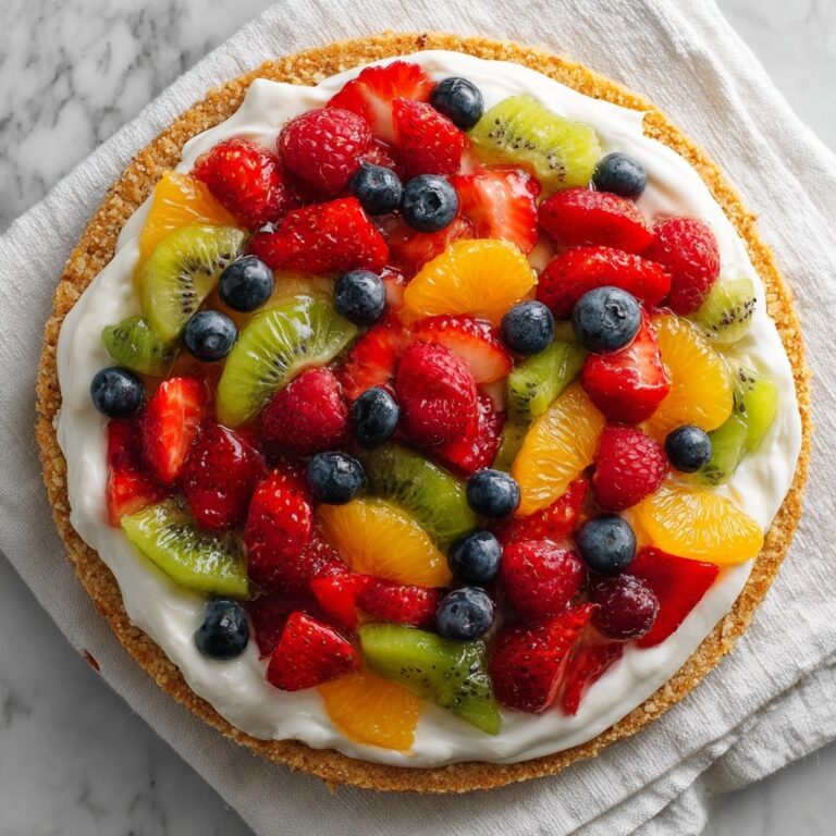 Colorful Summer Fruit Pizza with Cream Cheese Frosting Recipe