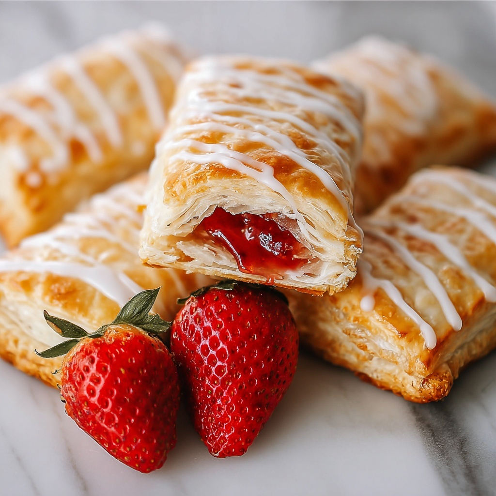 Easy Strawberry Toaster Strudels with Icing Recipe - Recipe Image