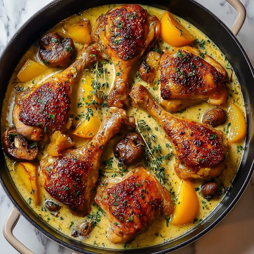 Herb Roasted Chicken in Creamy Garlic Herb Sauce Recipe - Recipe Image