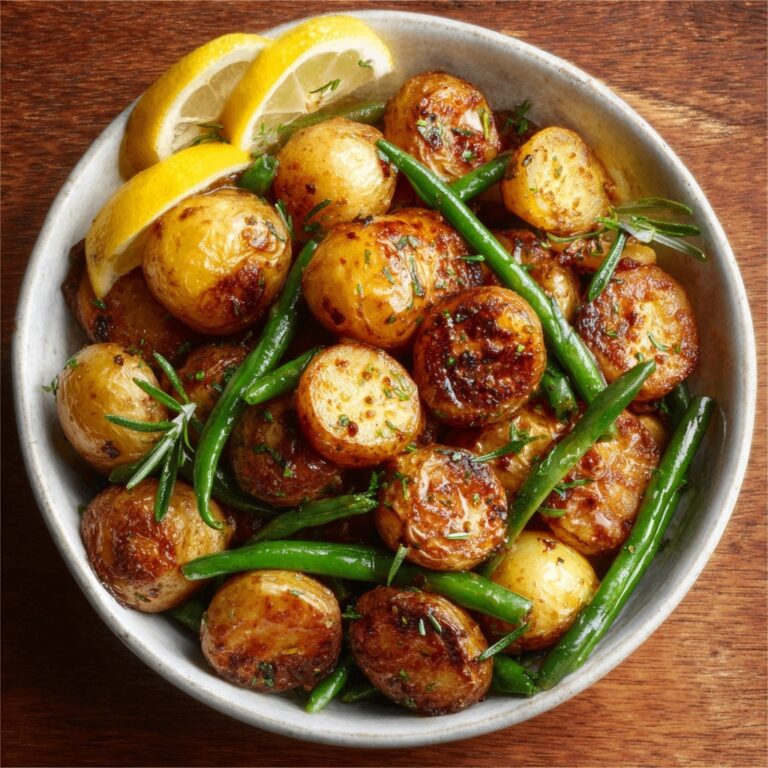 Lemon Rosemary Roasted Potatoes & Green Beans Recipe