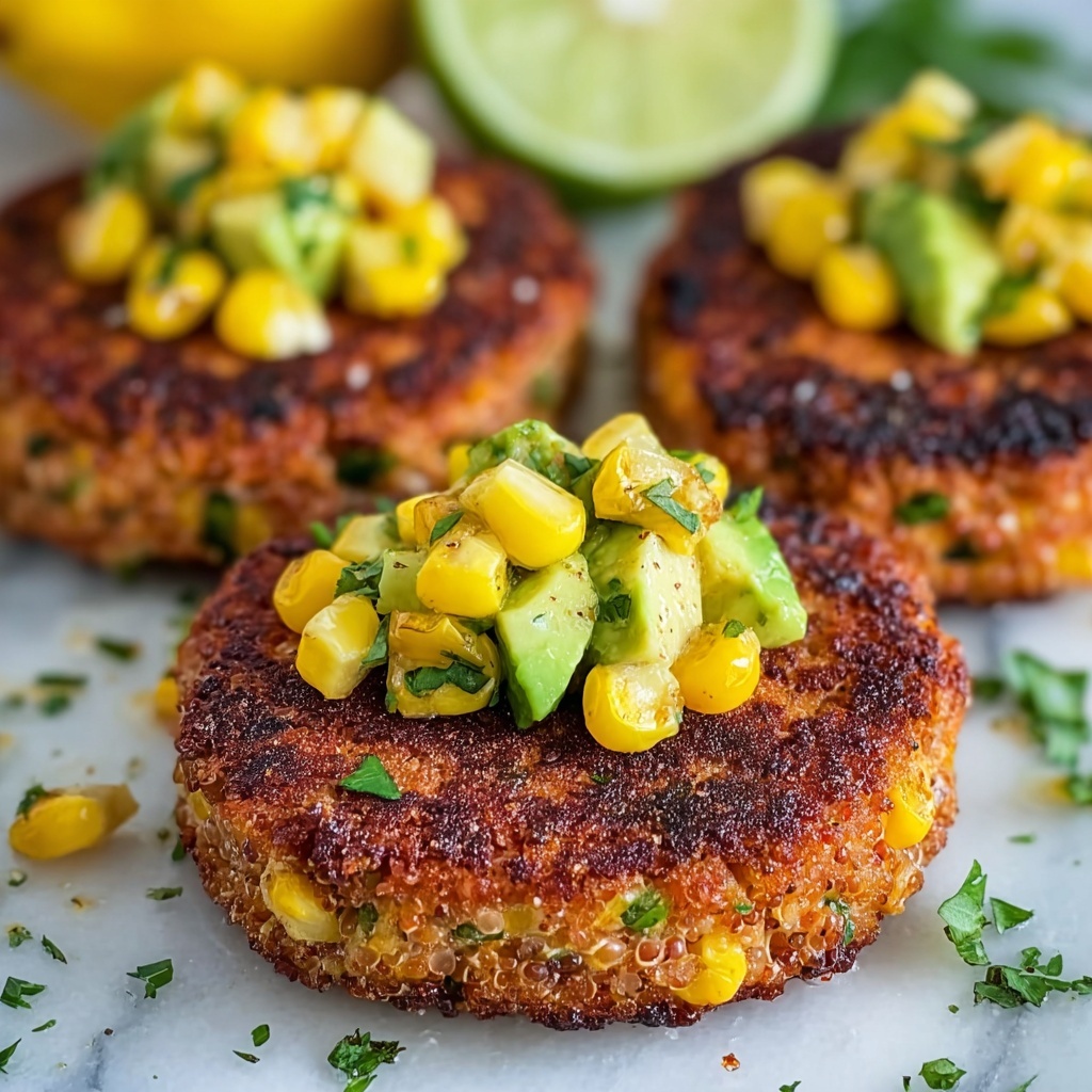 Chicken Burgers with Avocado Corn Salsa Recipe - Recipe Image