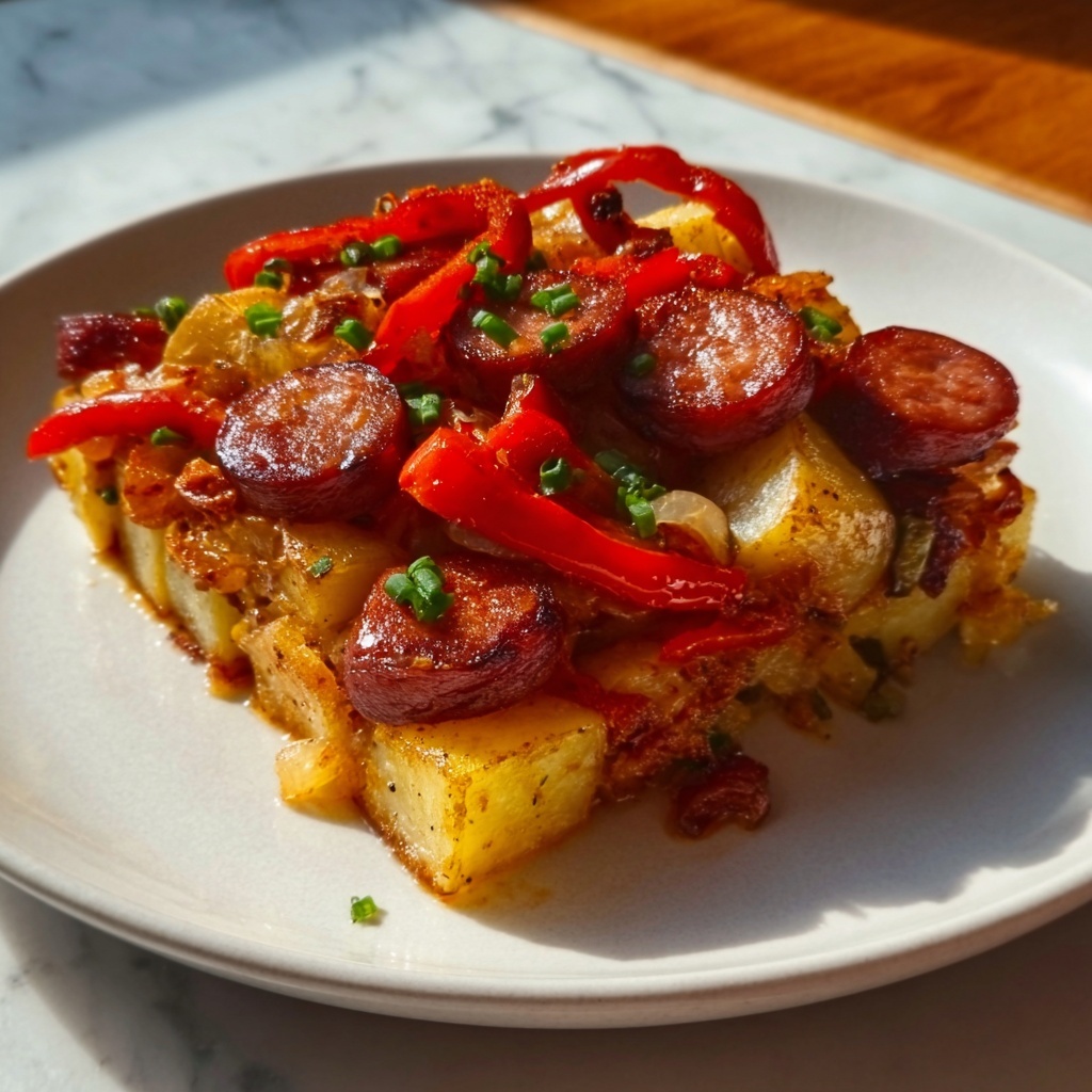Fried Potatoes and Onions Peppers with Smoked Sausage: 35 Minutes to Comfort Recipe - Recipe Image