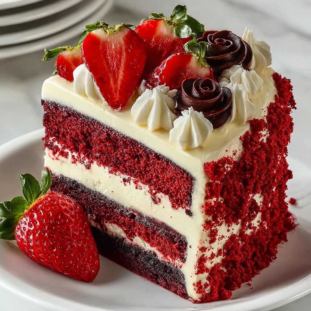 Red Velvet Strawberry Cheesecake Recipe - Recipe Image