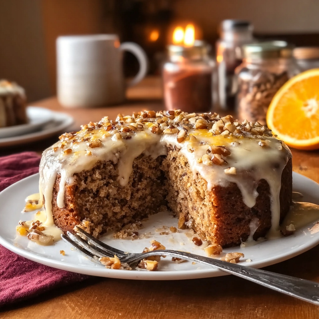 Spiced Date Walnut Cake with Orange Drizzle Recipe - Recipe Image