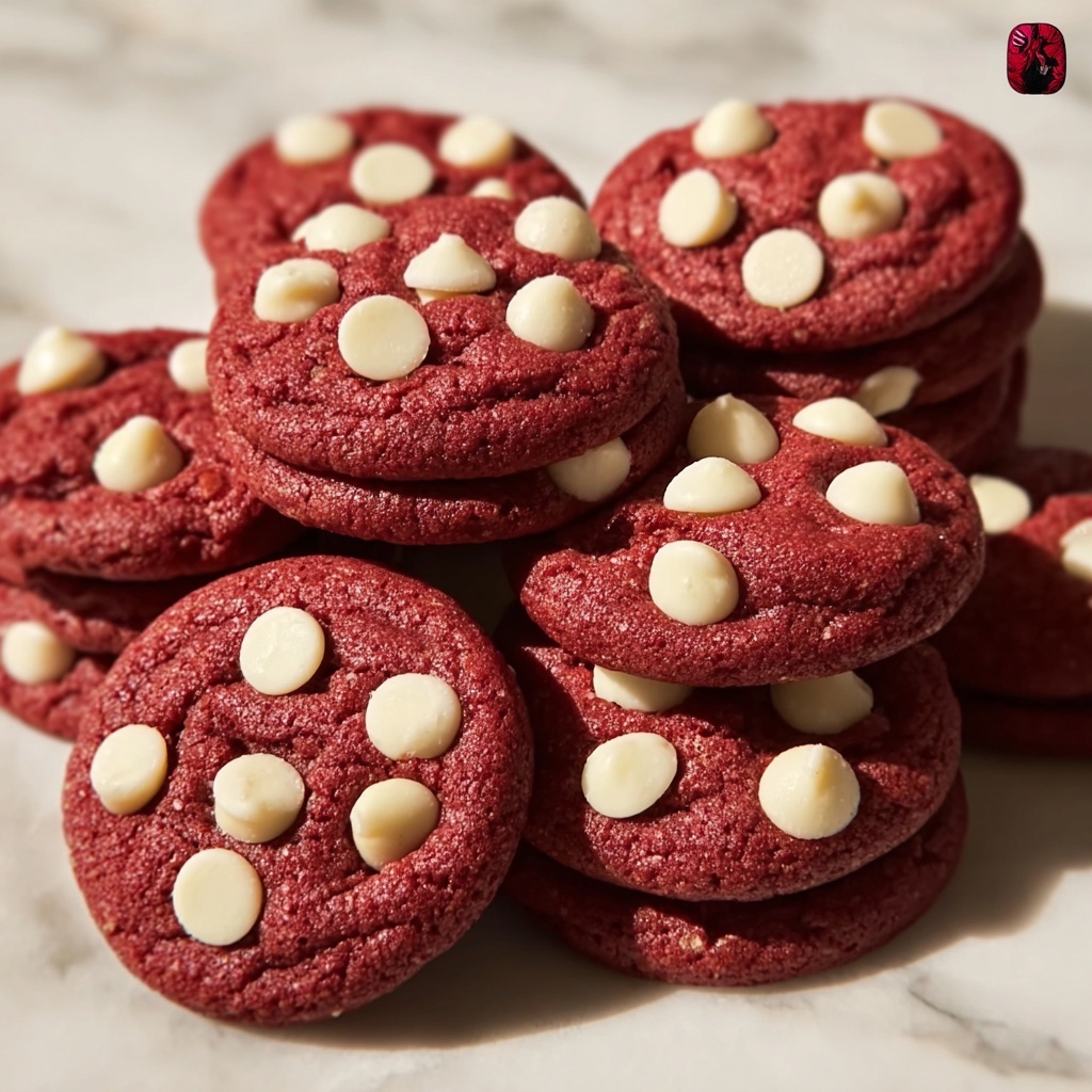 Red Velvet White Chocolate Cookies Recipe - Recipe Image