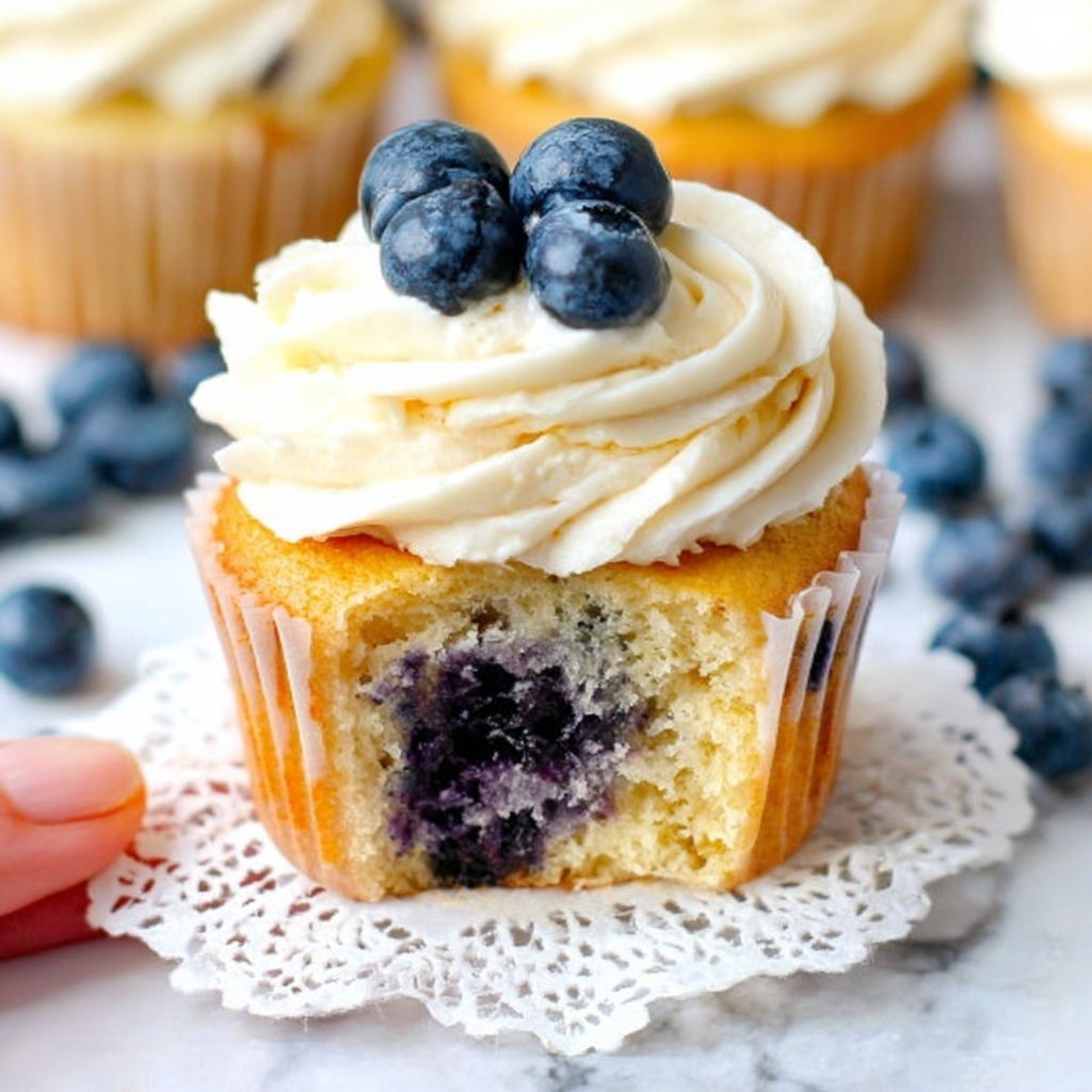Lemon Blueberry Cupcakes with Cream Cheese Frosting Recipe - Recipe Image