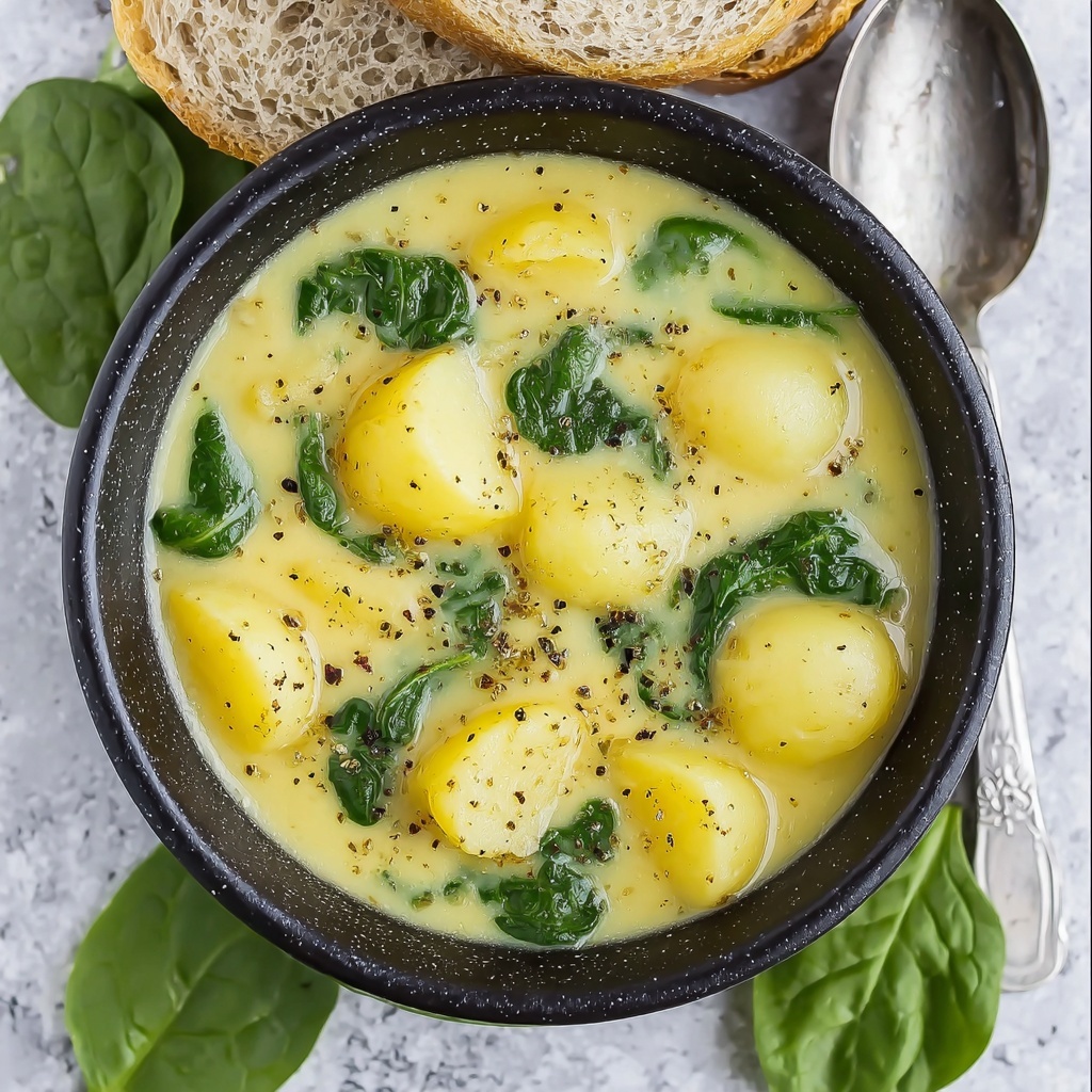 Creamy Spinach Potato Soup Recipe - Recipe Image