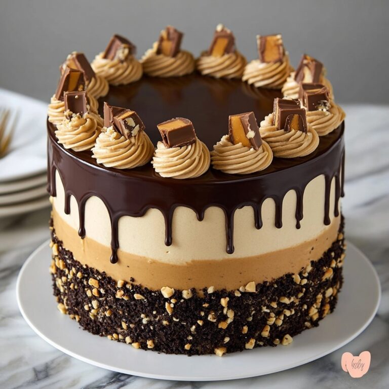 Best Snickers Cake Recipe with Chocolate, Caramel & Peanuts Recipe