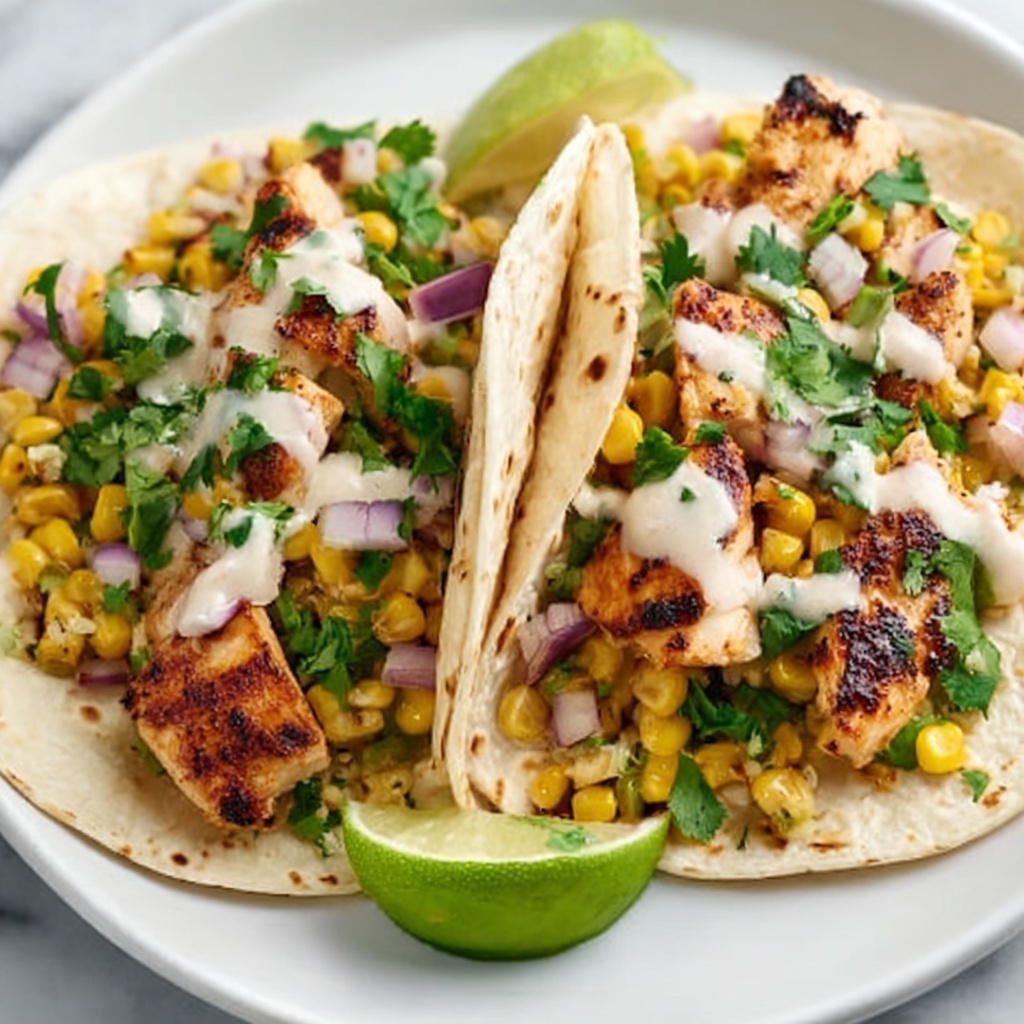 Fiery Street Corn Chicken Tacos Recipe - Recipe Image
