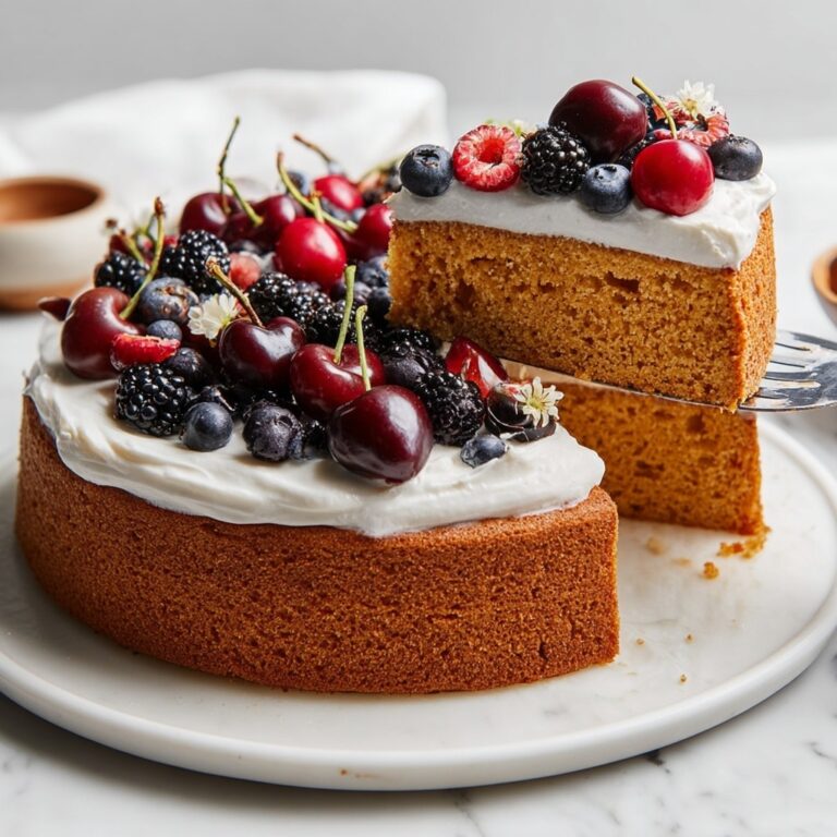 Moist Eggless and Refined Sugar-Free Date Cake with Vegan Whipped Cream and Fresh Fruit Recipe