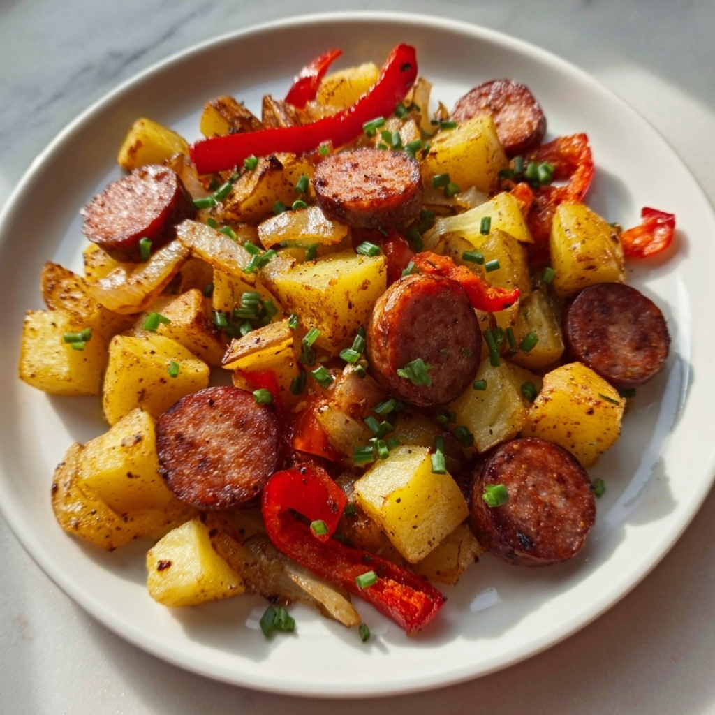 Fried Potatoes and Onions Peppers with Smoked Sausage: 35 Minutes to Comfort Recipe - Recipe Image