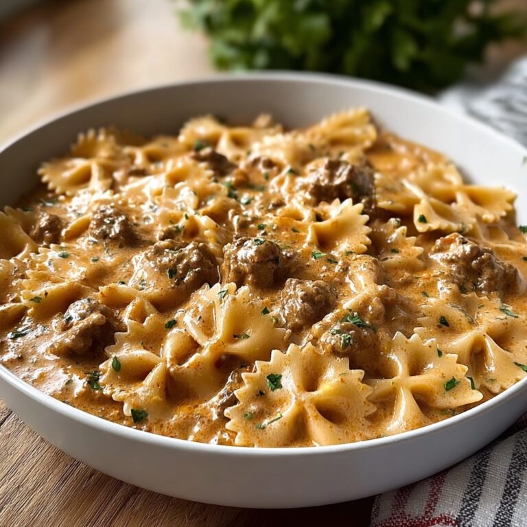 Creamy Beef and Bowtie Pasta Recipe
