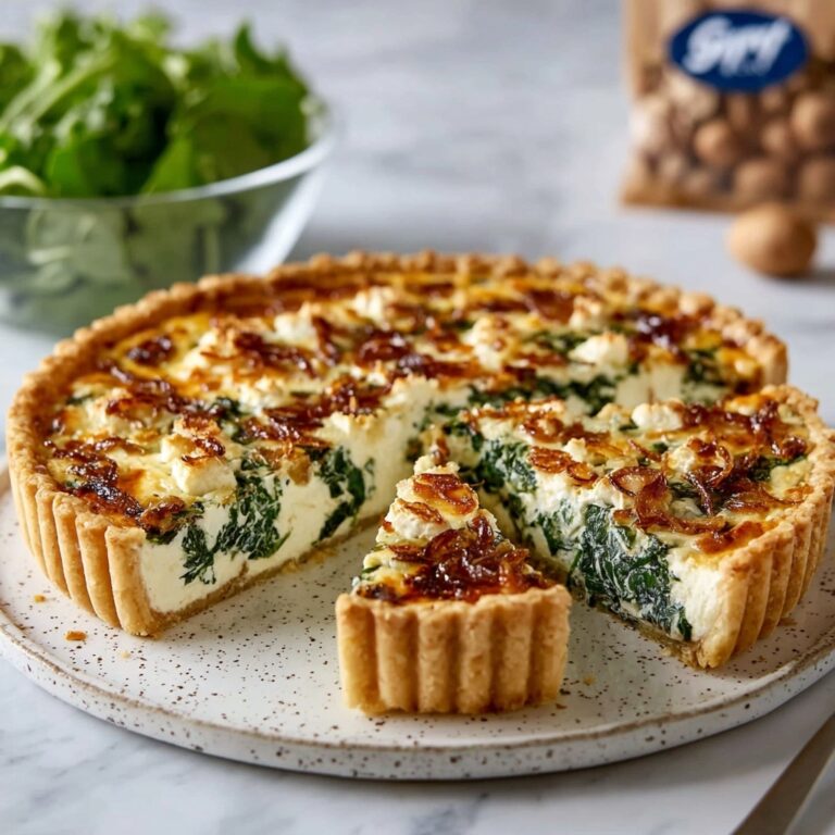 Caramelised Onion, Feta & Spinach Quiche Recipe