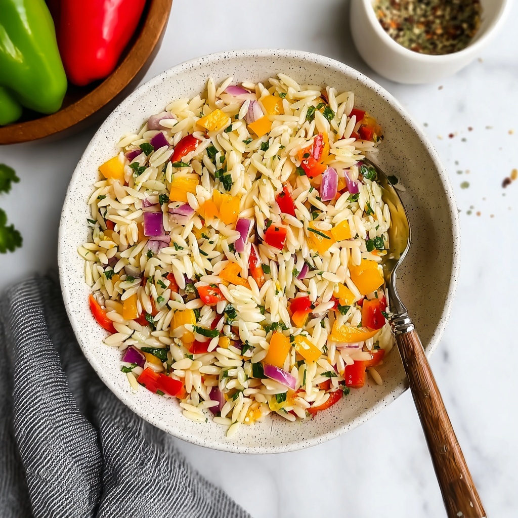 Colorful Rainbow Orzo Salad Recipe - Recipe Image