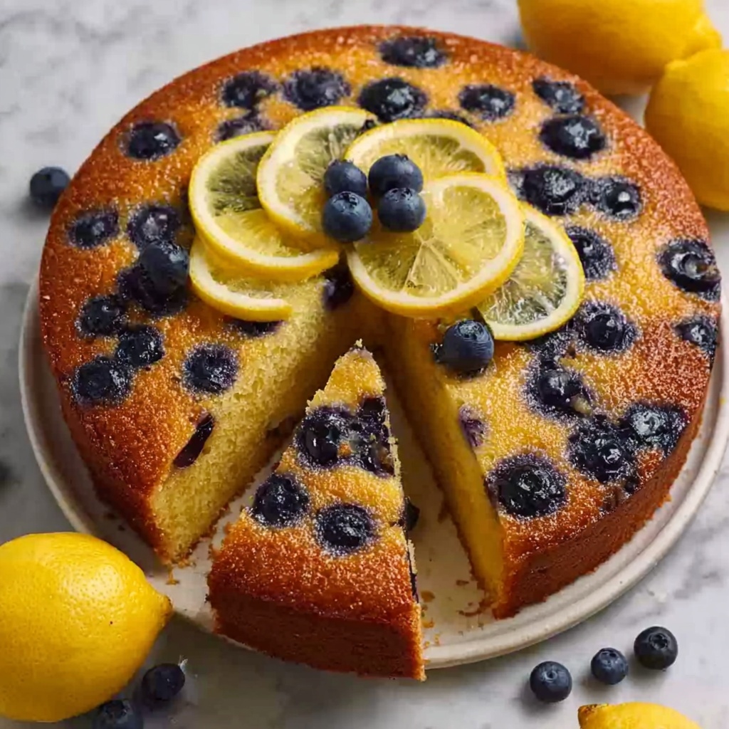 Easy Vegan Lemon Blueberry Cake Recipe - Recipe Image