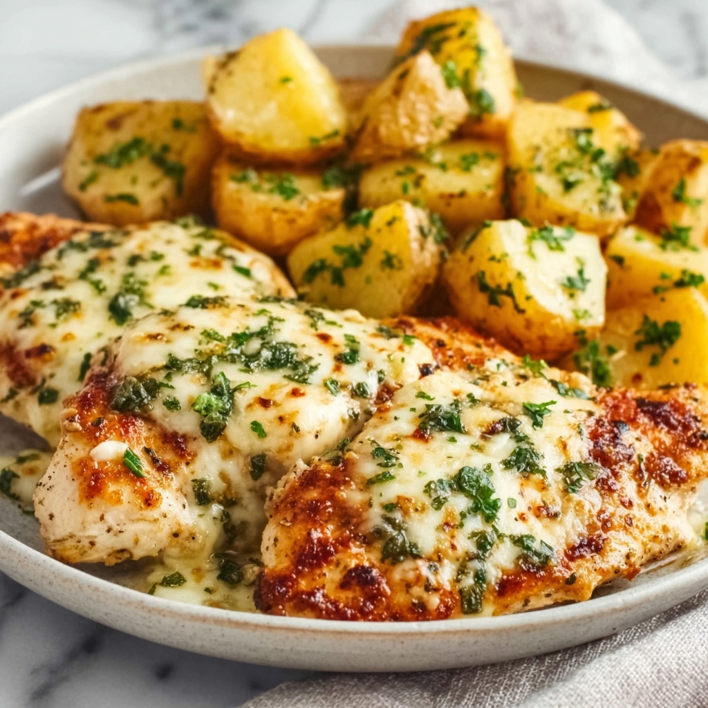 Garlic Parmesan Chicken and Potatoes Bake Recipe - Recipe Image