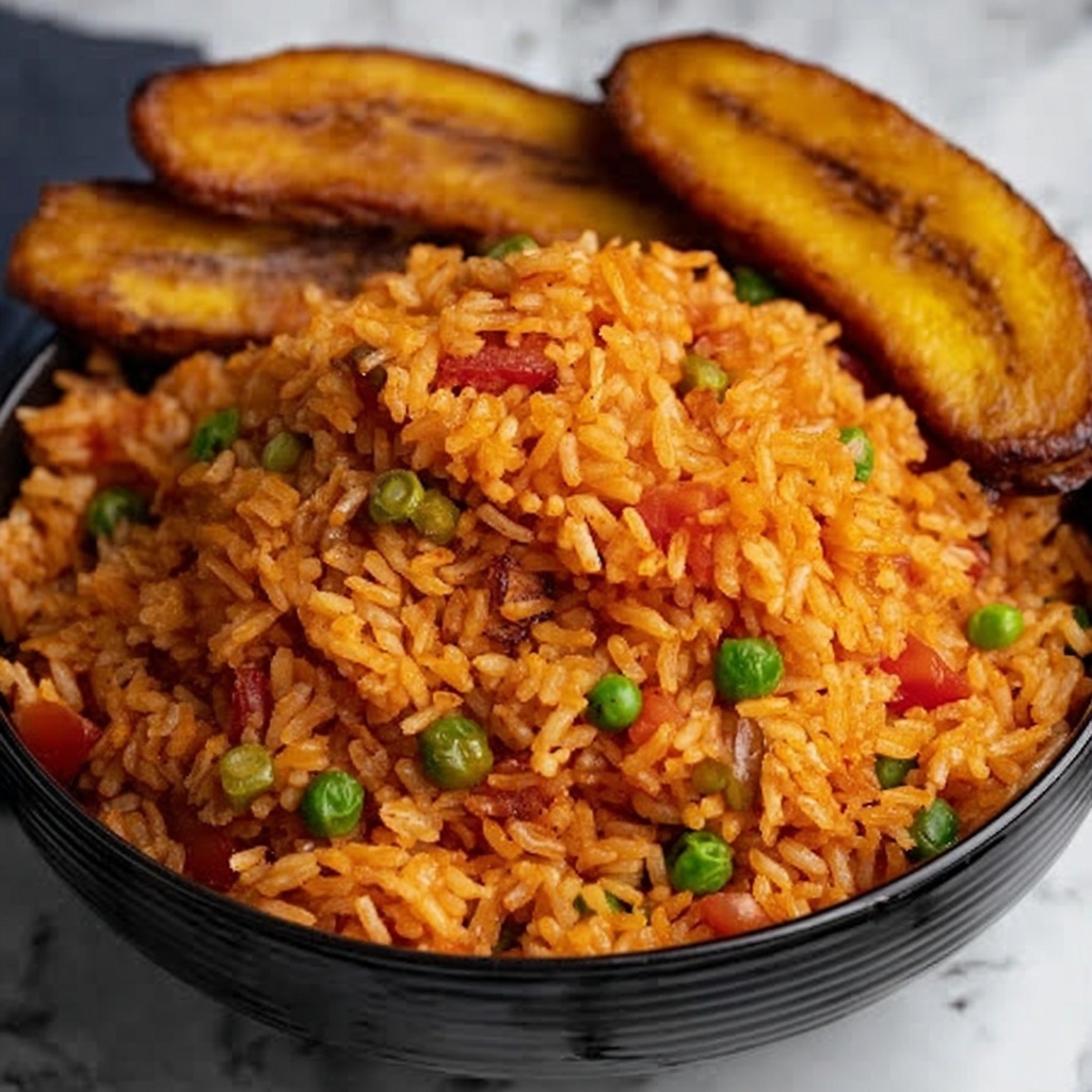 Nigerian Jollof Rice with Plantains Recipe - Recipe Image