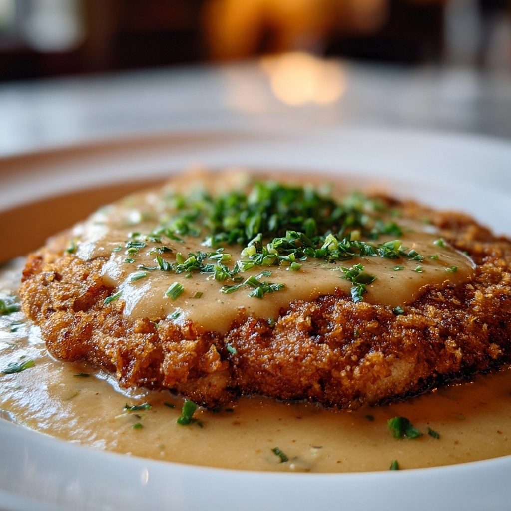 Crispy Chicken Fried Steak with Homemade Gravy Recipe - Recipe Image