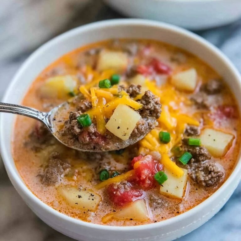 Slow Cooker Cheesy Burger-Flavored Soup Recipe
