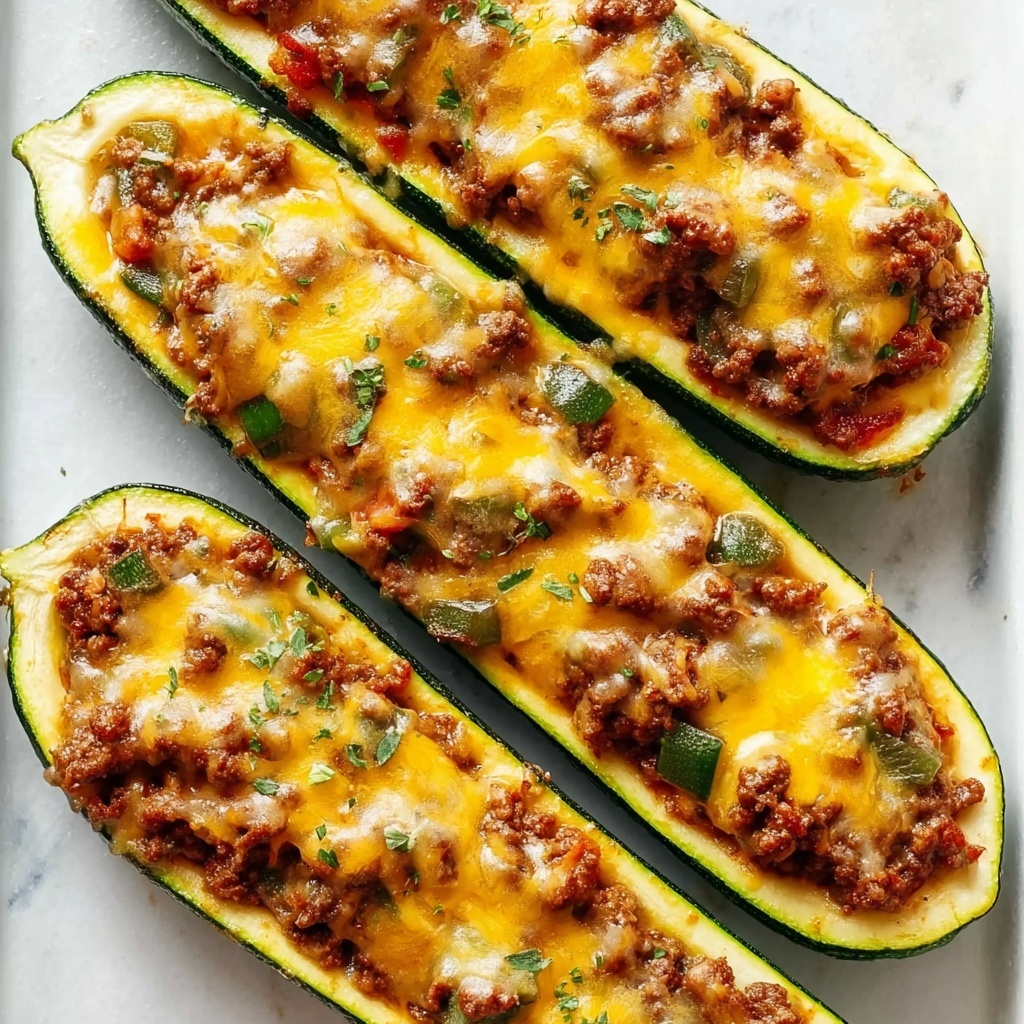 Cheesy BBQ Chicken Stuffed Zucchini Boats Recipe - Recipe Image