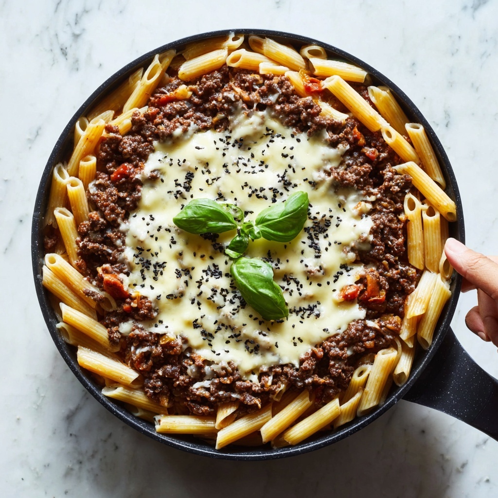 Cheesy Penne with Ground Beef Recipe - Recipe Image